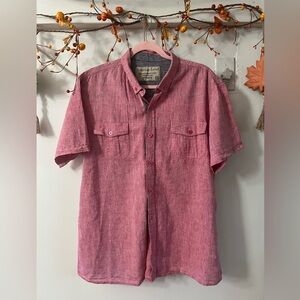 Casual Pink Button Down Shirt for Men